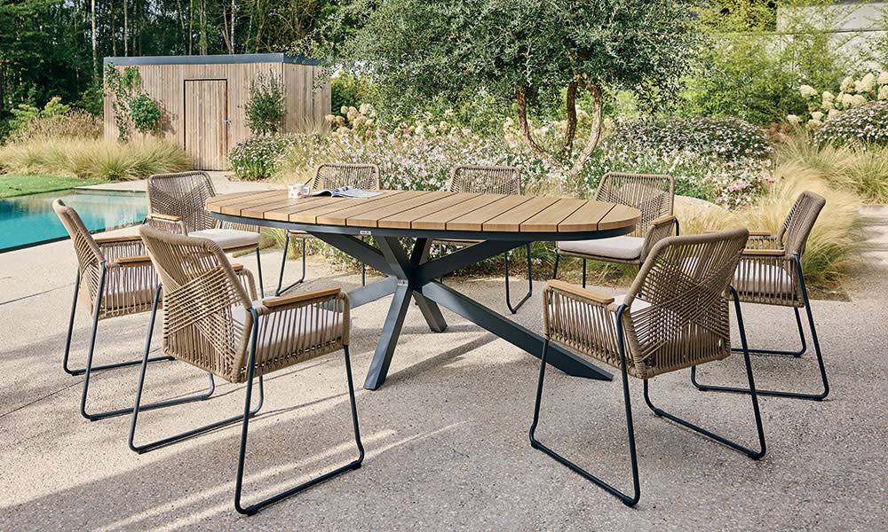 Salon de jardin aluminium nature 8 personnes Edna ECLOZ