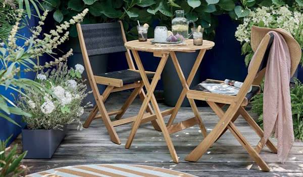 Salon de jardin pliable bois 2 personnes Esmee ECLOZ - Studio EVO