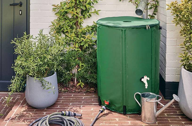 Récupérateur d'eau de pluie 225L pliable robinet inclus PVC vert - NO NAME