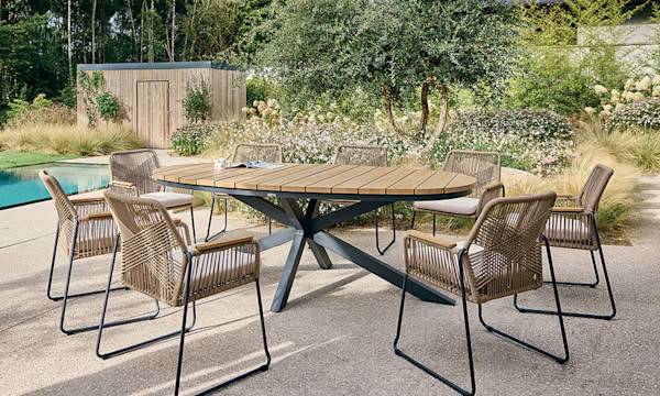 Salon de jardin aluminium nature 8 personnes Edna ECLOZ