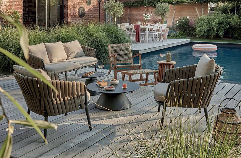 Salon de jardin aluminium gris 5 personnes Elisabeth ECLOZ