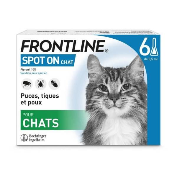 Frontline - FRONTLINE 6 pipettes Spot On Chat - Puces tiques et poux - Image 1