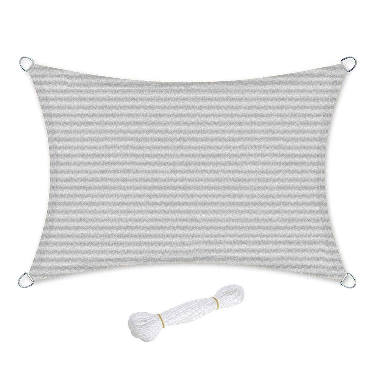 Helloshop26 - Voile d'ombrage 85% de protection UV en HDPE résistant à la déchirure résistant aux intempéries pour terrasse jardin camping concave 3 x 4 m gris cla - Imagen 1