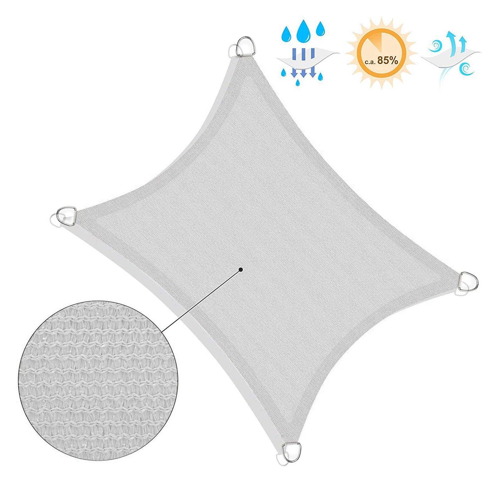 Helloshop26 - Voile d'ombrage 85% de protection UV en HDPE résistant à la déchirure résistant aux intempéries pour terrasse jardin camping concave 3 x 4 m gris cla - Imagen 2
