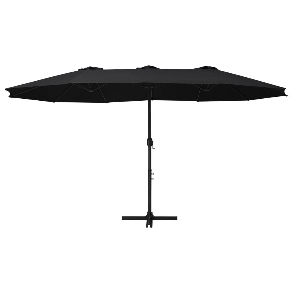 Vidaxl - Parasol d'extérieur et poteau en aluminium 460x270 cm Noir vidaXL 47302 - Imagen 7