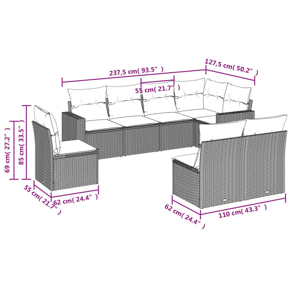 Salon de jardin 8 personnes résine tressée modulable avec coussins confort Beige – ComfortXL Outdoor Living - Image 3