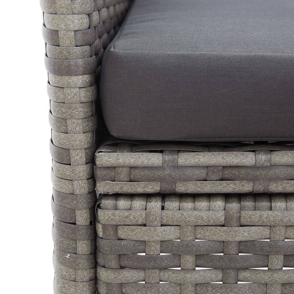 Maison Chic - Banc de jardin - Banc d'extérieur - Banquette 2 places et table à thé 143 cm poly rotin gris - Imagen 5