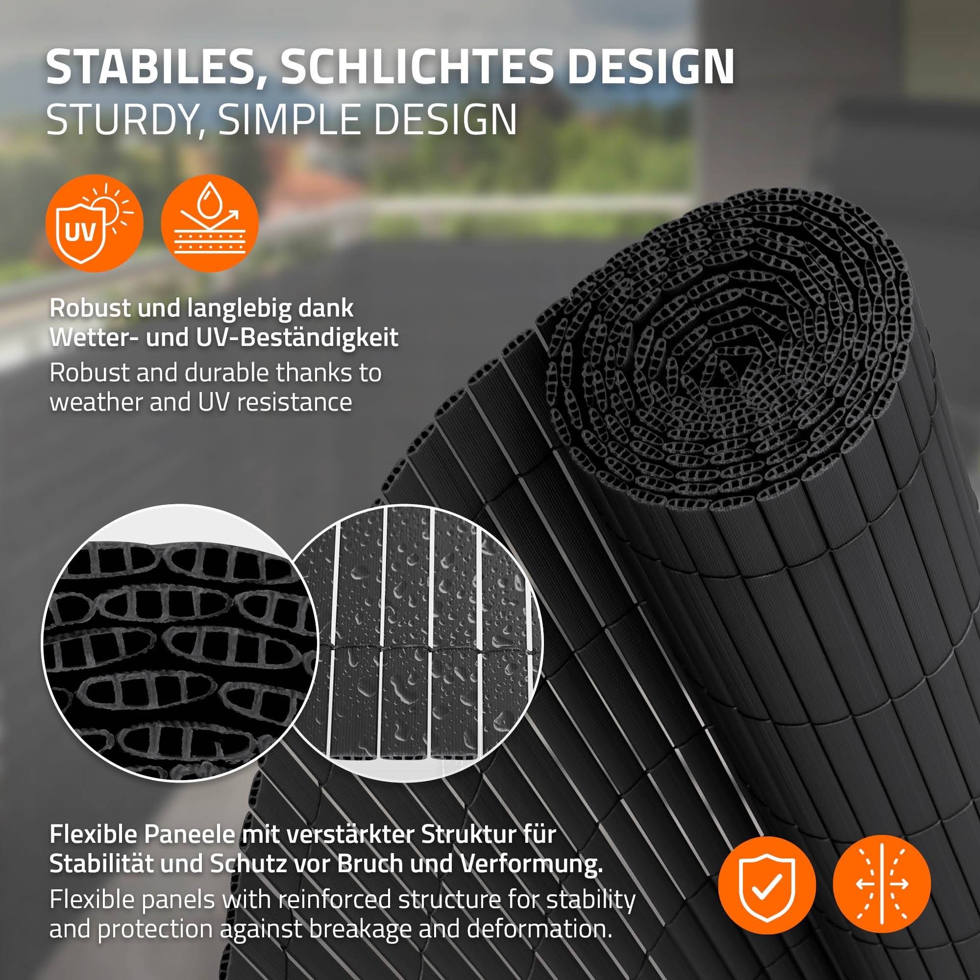 Ecd-Germany - Filet de protection visuelle de jardin natte en PVC 90x300 cm clôture - Imagen 4