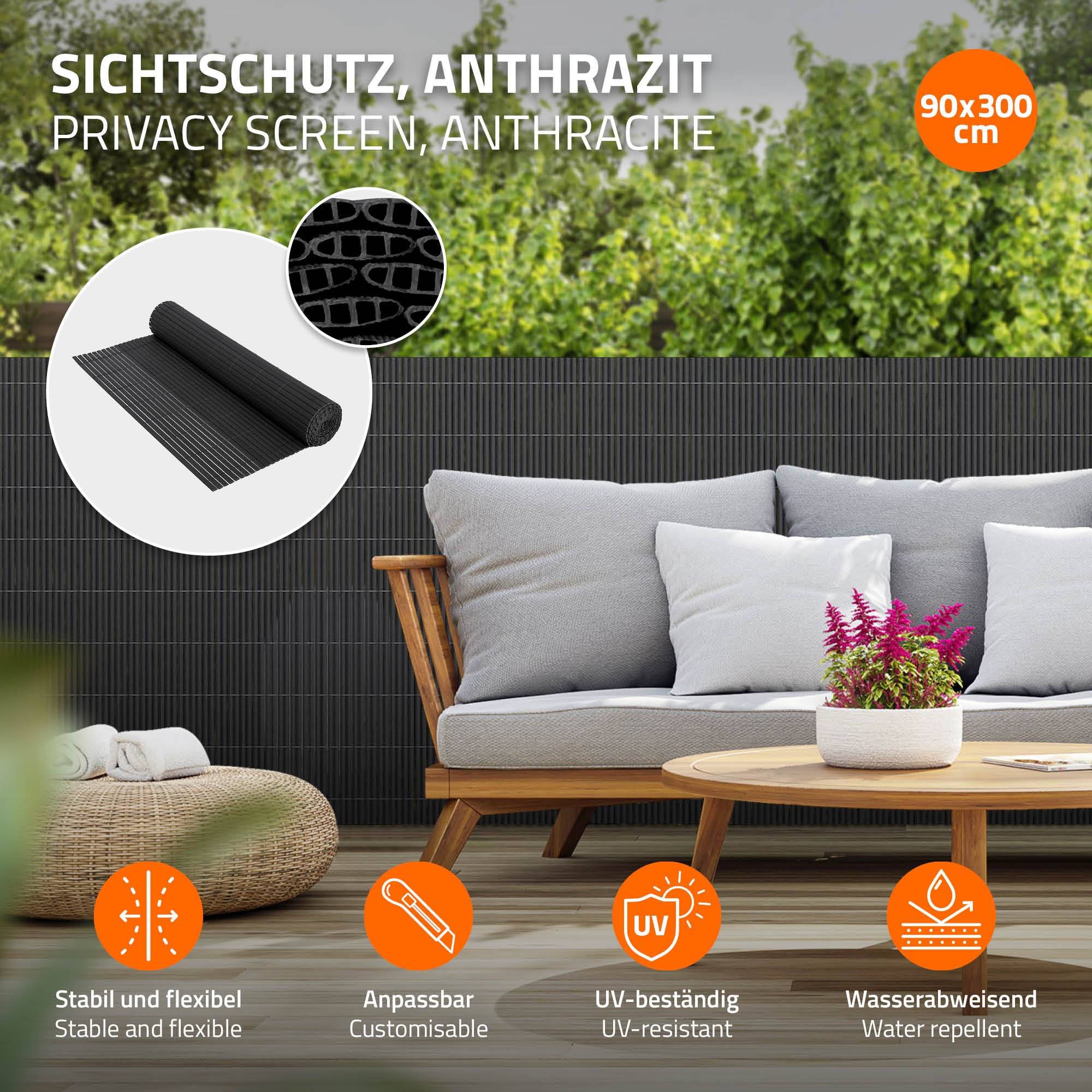 Ecd-Germany - Filet de protection visuelle de jardin natte en PVC 90x300 cm clôture - Imagen 3