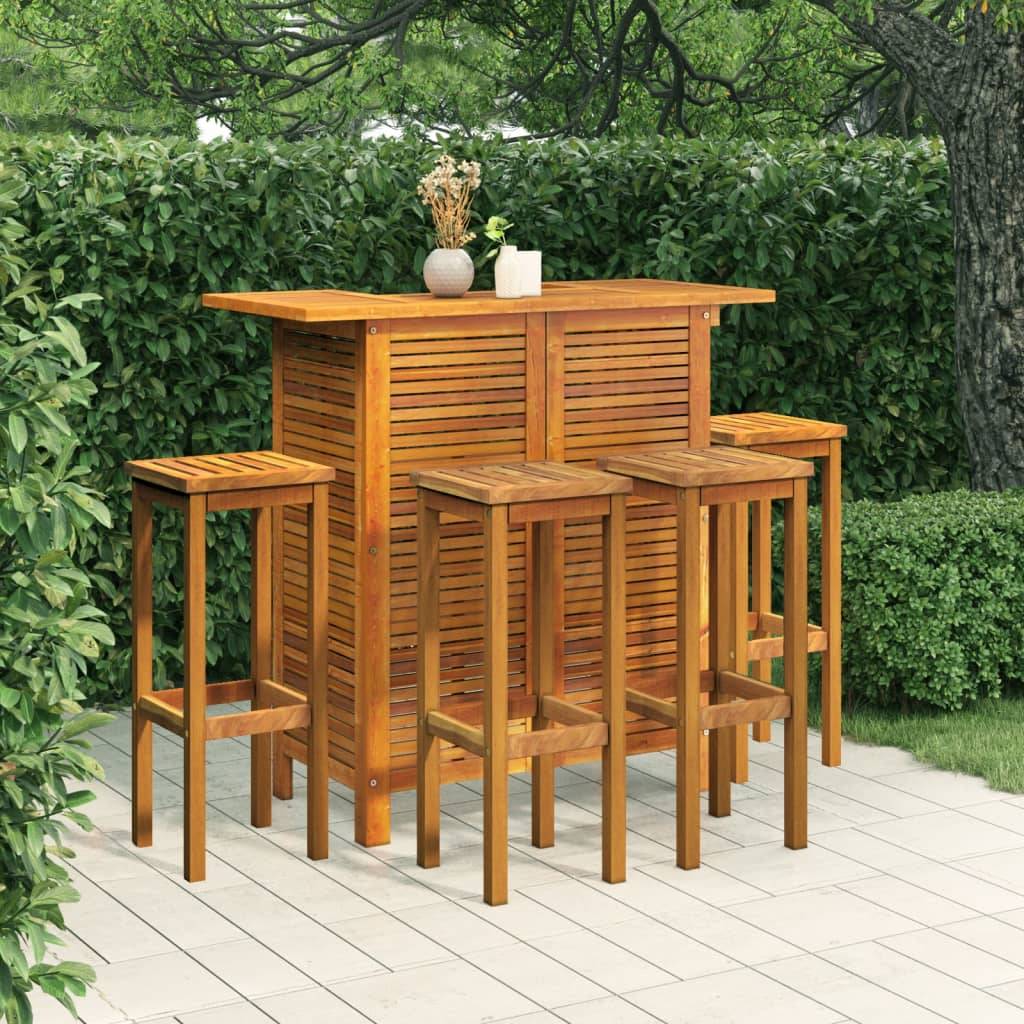 Vidaxl - Ensemble de bar de jardin 5 pcs Bois d'acacia massif vidaXL 3115997 - Image 1