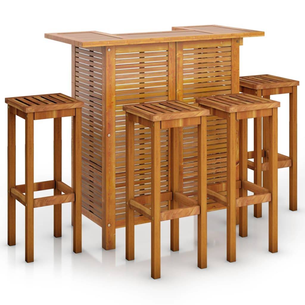 Vidaxl - Ensemble de bar de jardin 5 pcs Bois d'acacia massif vidaXL 3115997 - Image 2