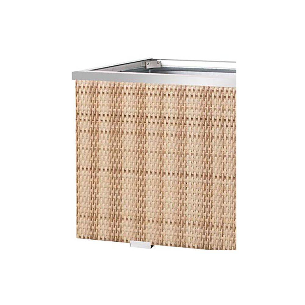 Rattan Art - Jardinière en résine tressée avec cadre en aluminium 100 x 30 x 60 cm - Imagen 4