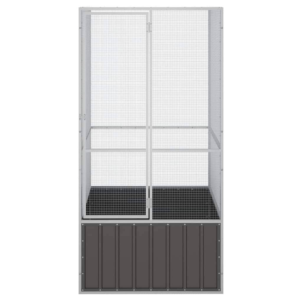 Cage Oiseaux Acier Galvanisé Aérée Protection Anthracite 111x107cm - ComfortXL Outdoor Living - Image 3