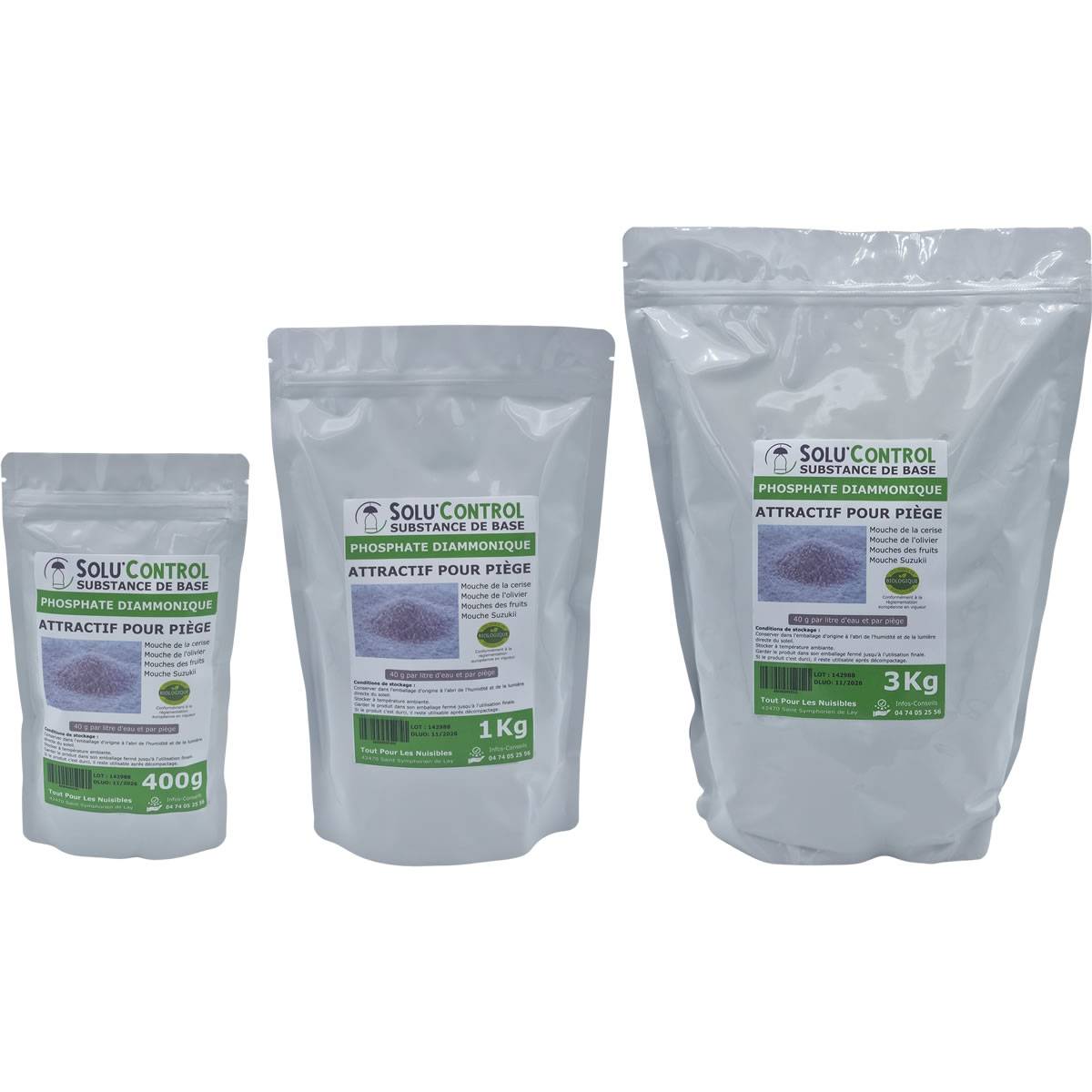 SOLU'CONTROL - Phosphate Diammonique, appât naturel contre les mouches des fruits - Sac de 1 kg - Image 4