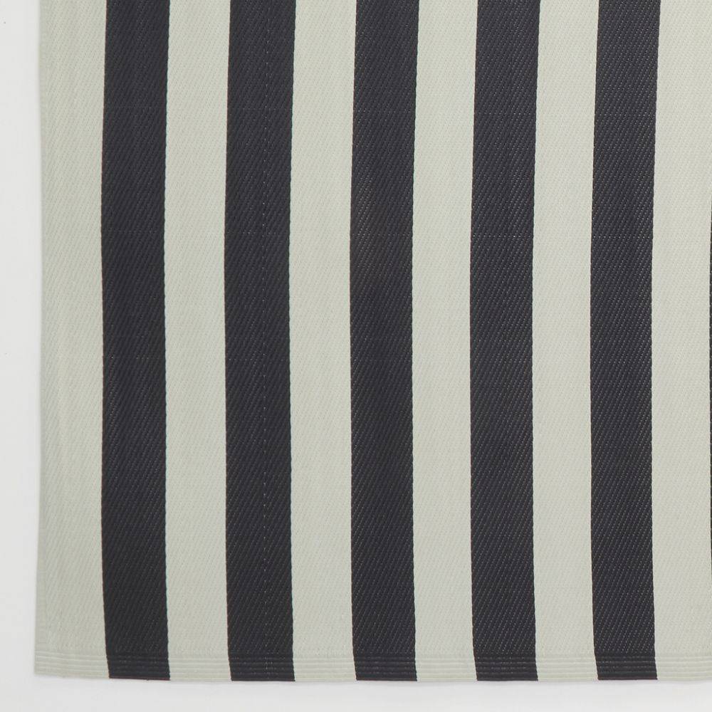 Aubry Gaspard - Grand tapis d'extérieur en polypropylène 160 x 230 cm Rayures - Noir - Imagen 3