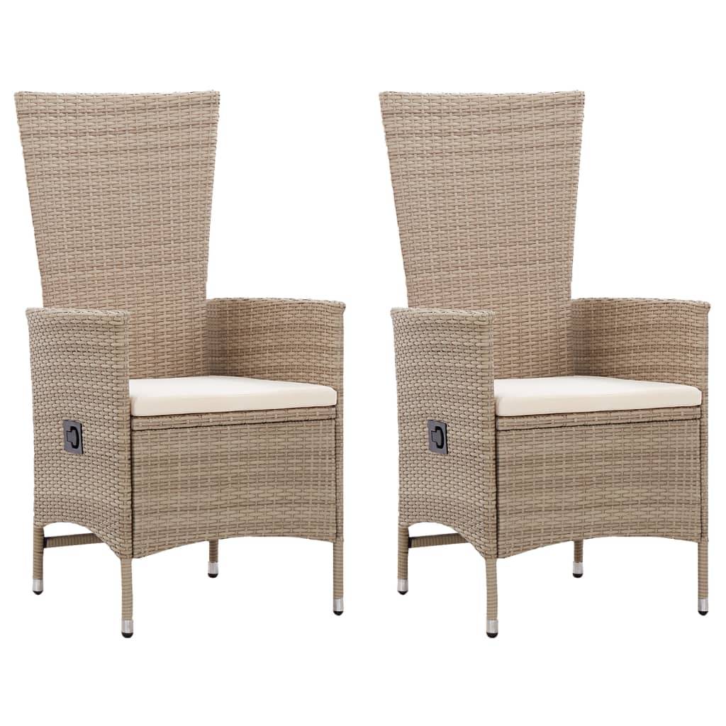 Prolenta Premium - Chaises de jardin rotin beige 58 x 62 x 108 cm - Prolenta premium p3147.6 - Image 2