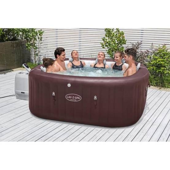 Bestway - Spa gonflable BESTWAY - Lay-Z-Spa Maldives - Hydrojets - 201x201x80 cm - 5 a 7 places - Carré (couverture, cartouche, 5 appuie- - Image 2