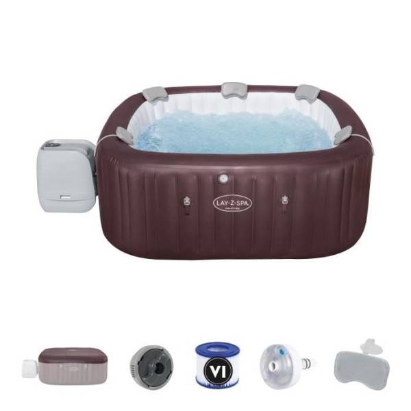 Bestway - Spa gonflable BESTWAY - Lay-Z-Spa Maldives - Hydrojets - 201x201x80 cm - 5 a 7 places - Carré (couverture, cartouche, 5 appuie- - Image 1
