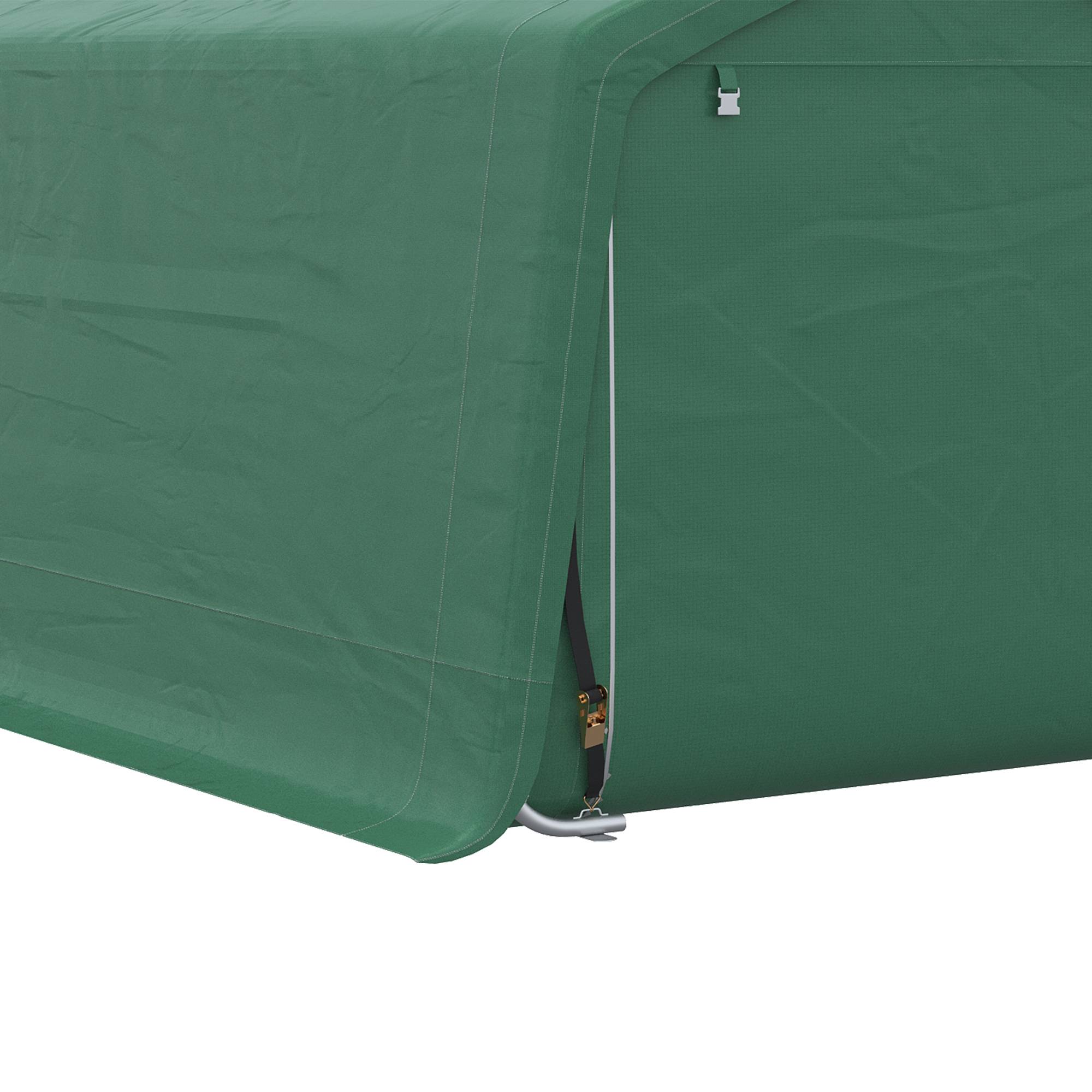 Outsunny - Tente garage carport dim. 6L x 3l x 2,62H m acier galvanisé PE haute densité 180 g/m² imperméable anti-UV vert - Outsunny - Imagen 8