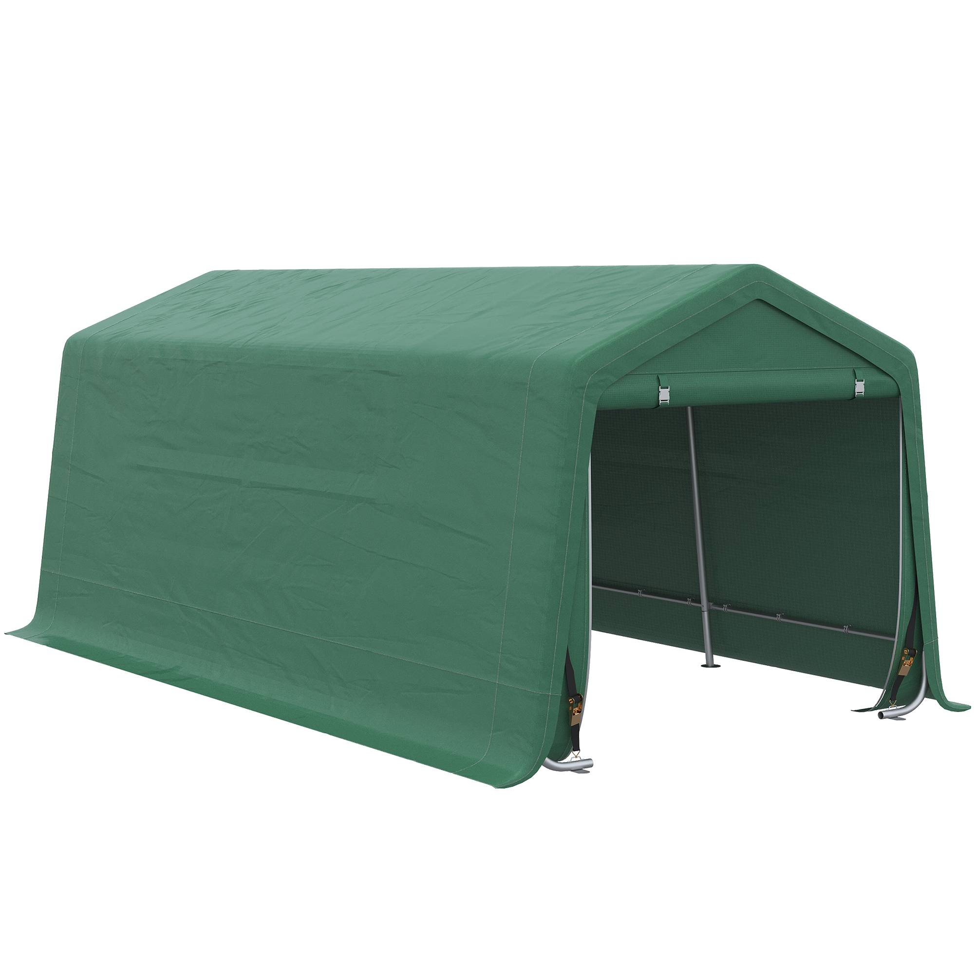 Outsunny - Tente garage carport dim. 6L x 3l x 2,62H m acier galvanisé PE haute densité 180 g/m² imperméable anti-UV vert - Outsunny - Imagen 1