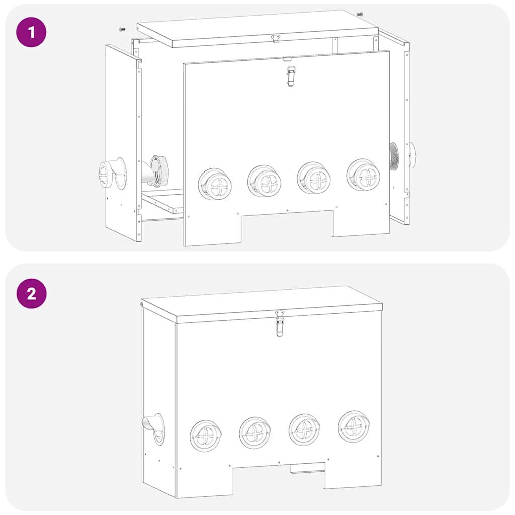 Mangeoire Poule Galvanisée Couvercle Verrouillable 25kg Argent - ComfortXL Outdoor Living - Image 6