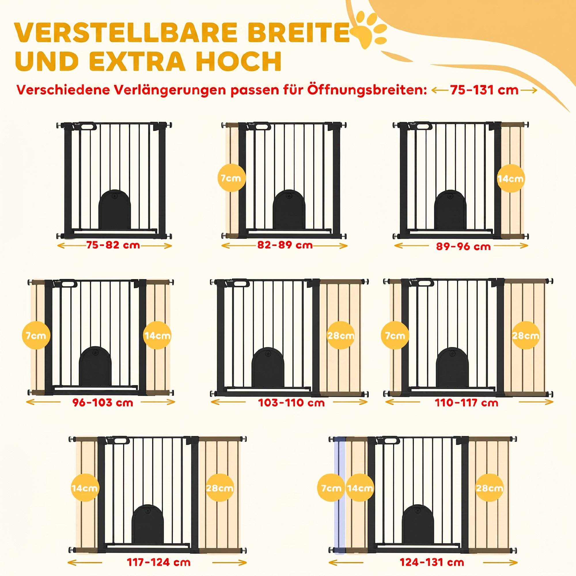 Sans Marque - Barrière de sécurité pour chien en acier - Image 9