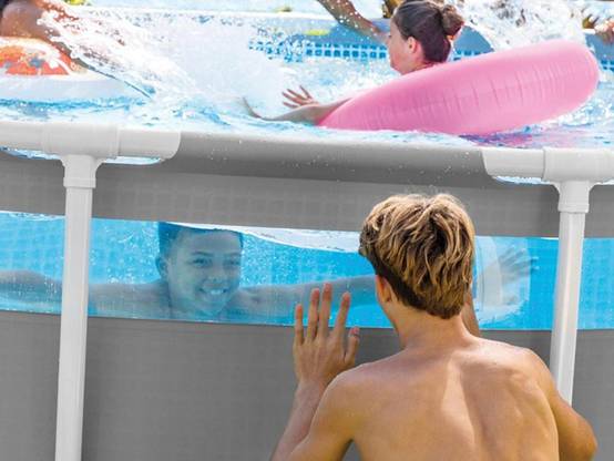 Kit piscine tubulaire Intex Prism Frame Clear Window ronde 4,88 x 1,22 m + Kit d'entretien - Image 6