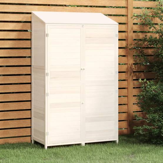 Vidaxl - Remise de jardin Blanc 102x52x174,5 cm Bois de sapin solide vidaXL 152191 - Image 1