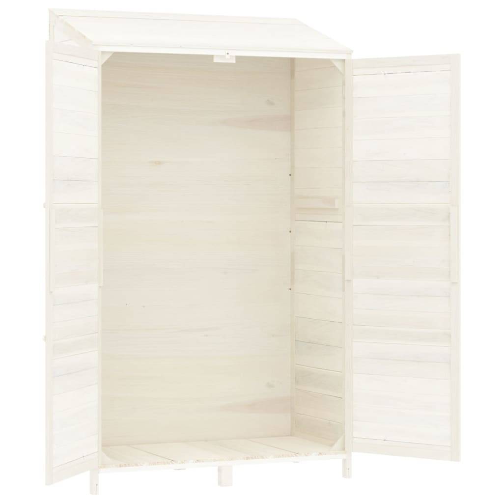Vidaxl - Remise de jardin Blanc 102x52x174,5 cm Bois de sapin solide vidaXL 152191 - Image 8