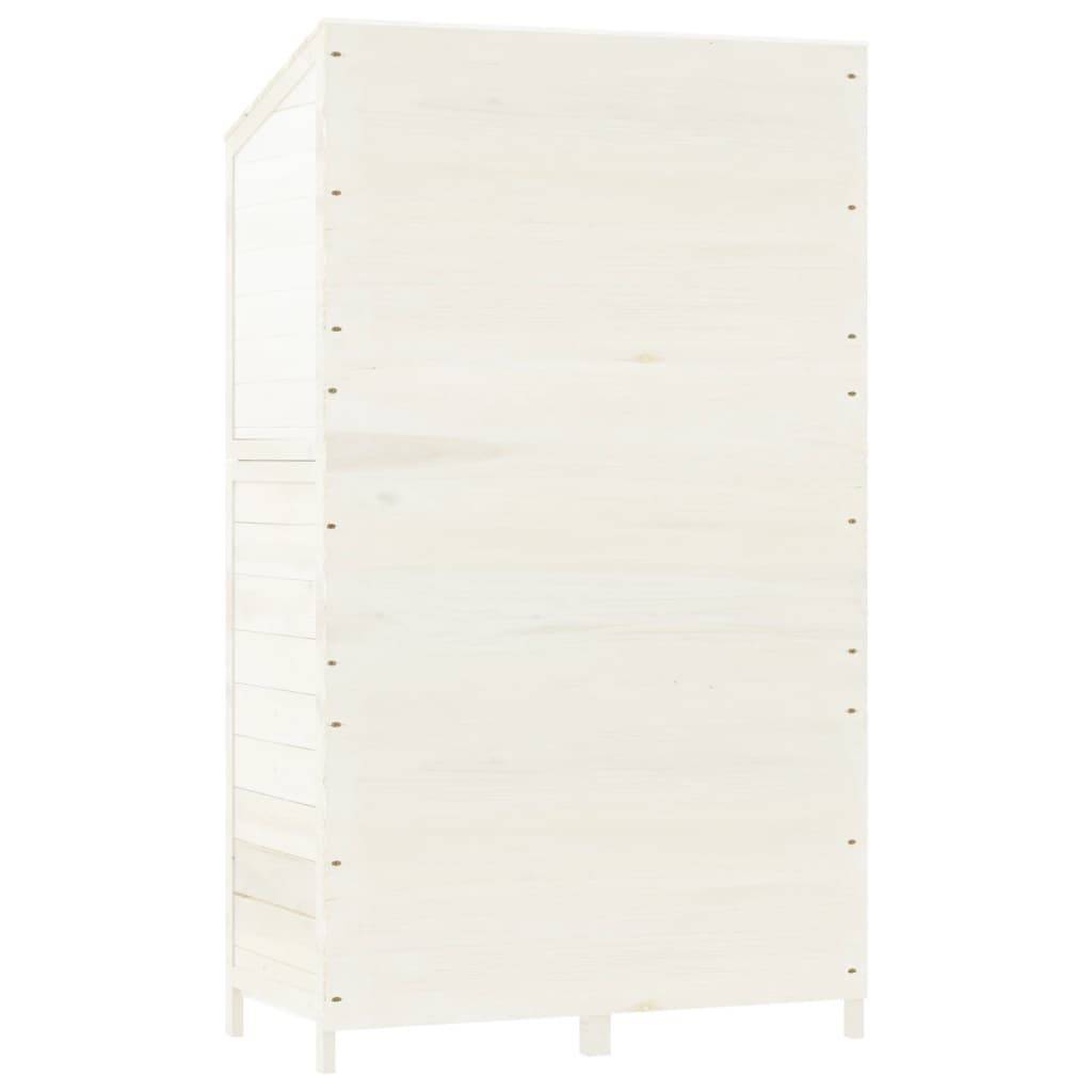 Vidaxl - Remise de jardin Blanc 102x52x174,5 cm Bois de sapin solide vidaXL 152191 - Image 7