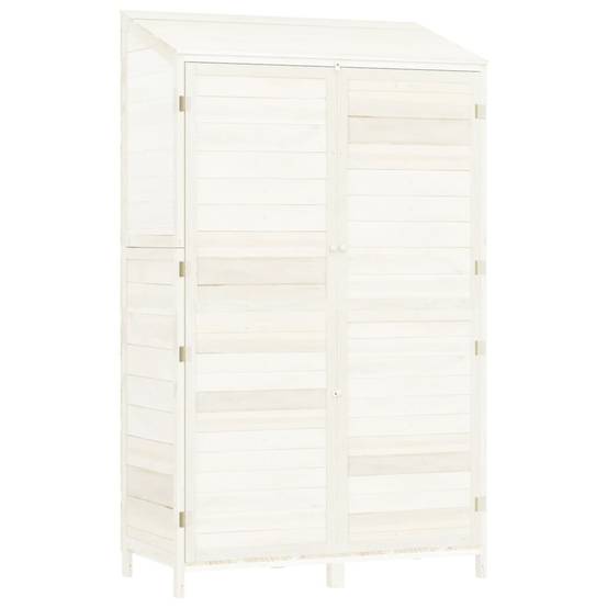 Vidaxl - Remise de jardin Blanc 102x52x174,5 cm Bois de sapin solide vidaXL 152191 - Image 2