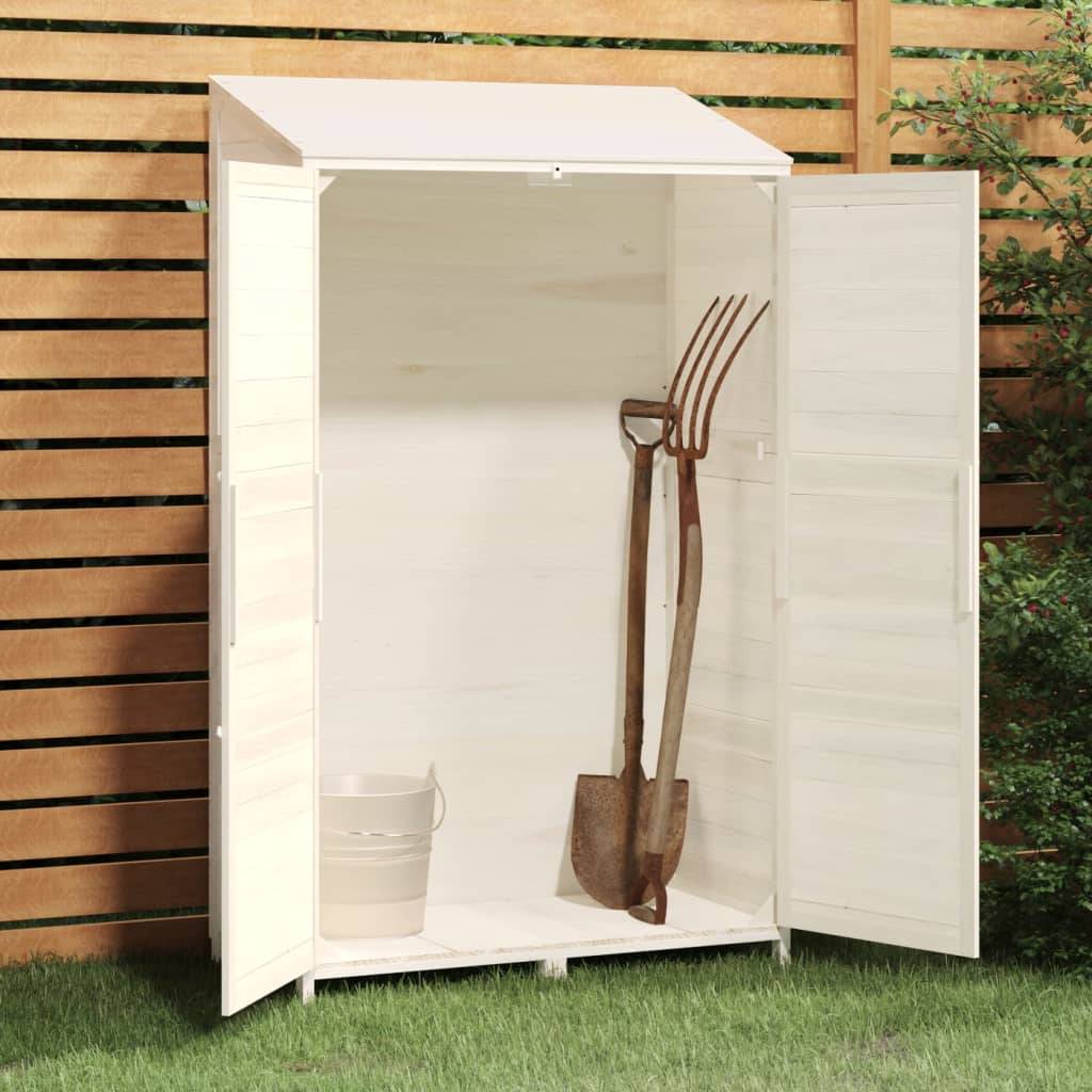 Vidaxl - Remise de jardin Blanc 102x52x174,5 cm Bois de sapin solide vidaXL 152191 - Image 4