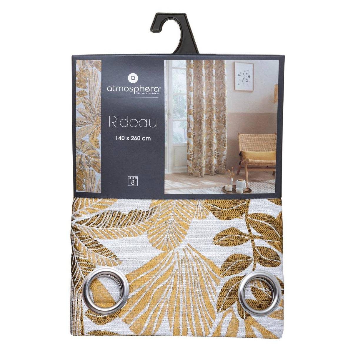 Atmosphera - Rideau jacquard Bejuco 140x260 ocre Atmosphera - Imagen 3