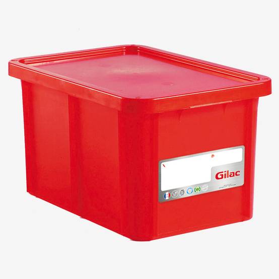 Bac HACCP 55 L Rectangulaire + Couvercle - Gilac - - Image 1