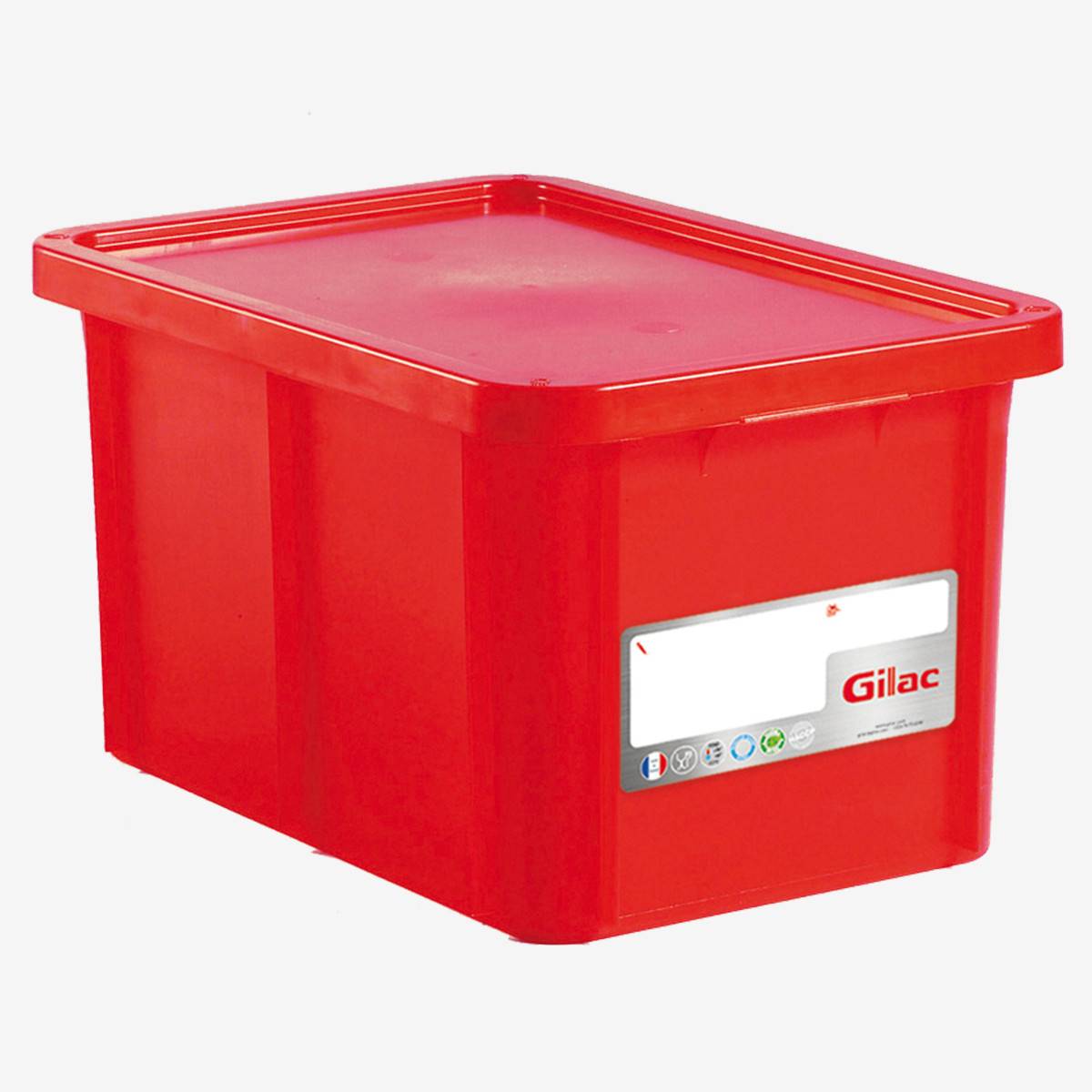 Bac HACCP 55 L Rectangulaire + Couvercle - Gilac - - Image 1