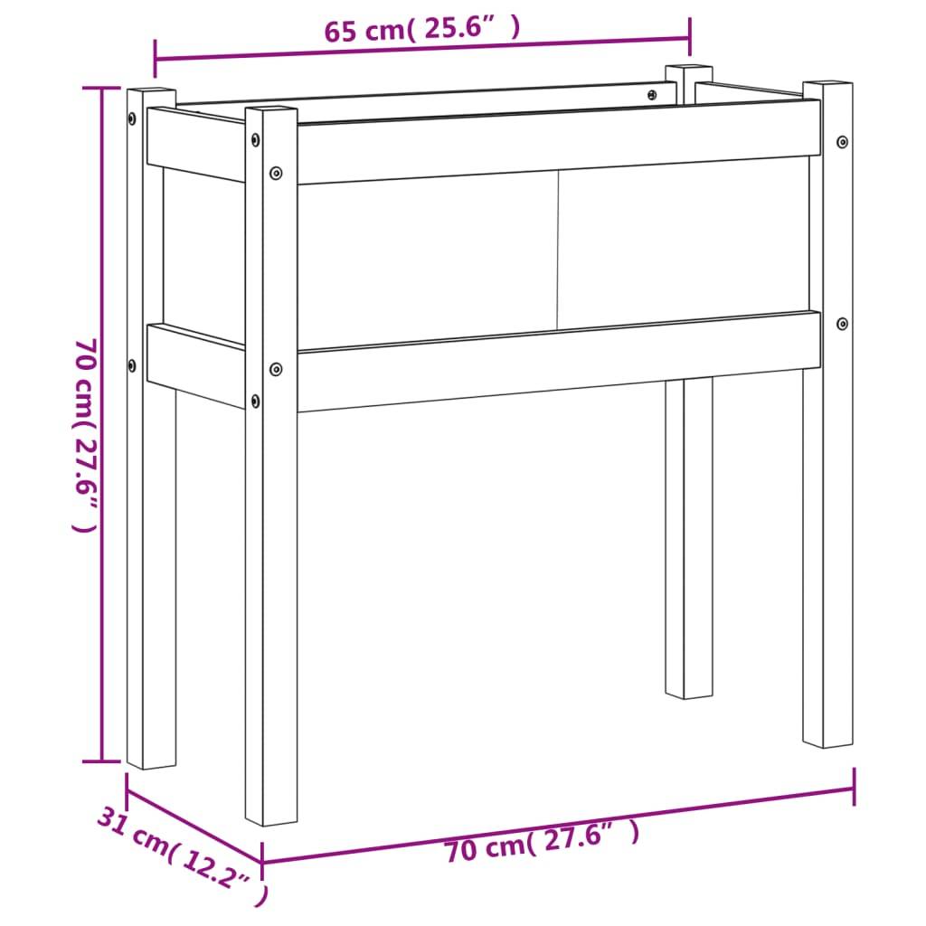 ComfortXL - Lot de 2 Jardinières sur pieds bois 70x31x70 cm potager terrasse balcon Marron – ComfortXL Outdoor Living - Image 10