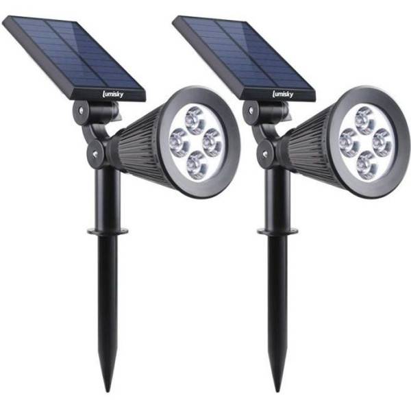 Lumisky - Spot solaire extérieur étanche - LUMISKY - 4 LEDs blanches - 200 Lm - Tete pivotante a 90°C - Image 1