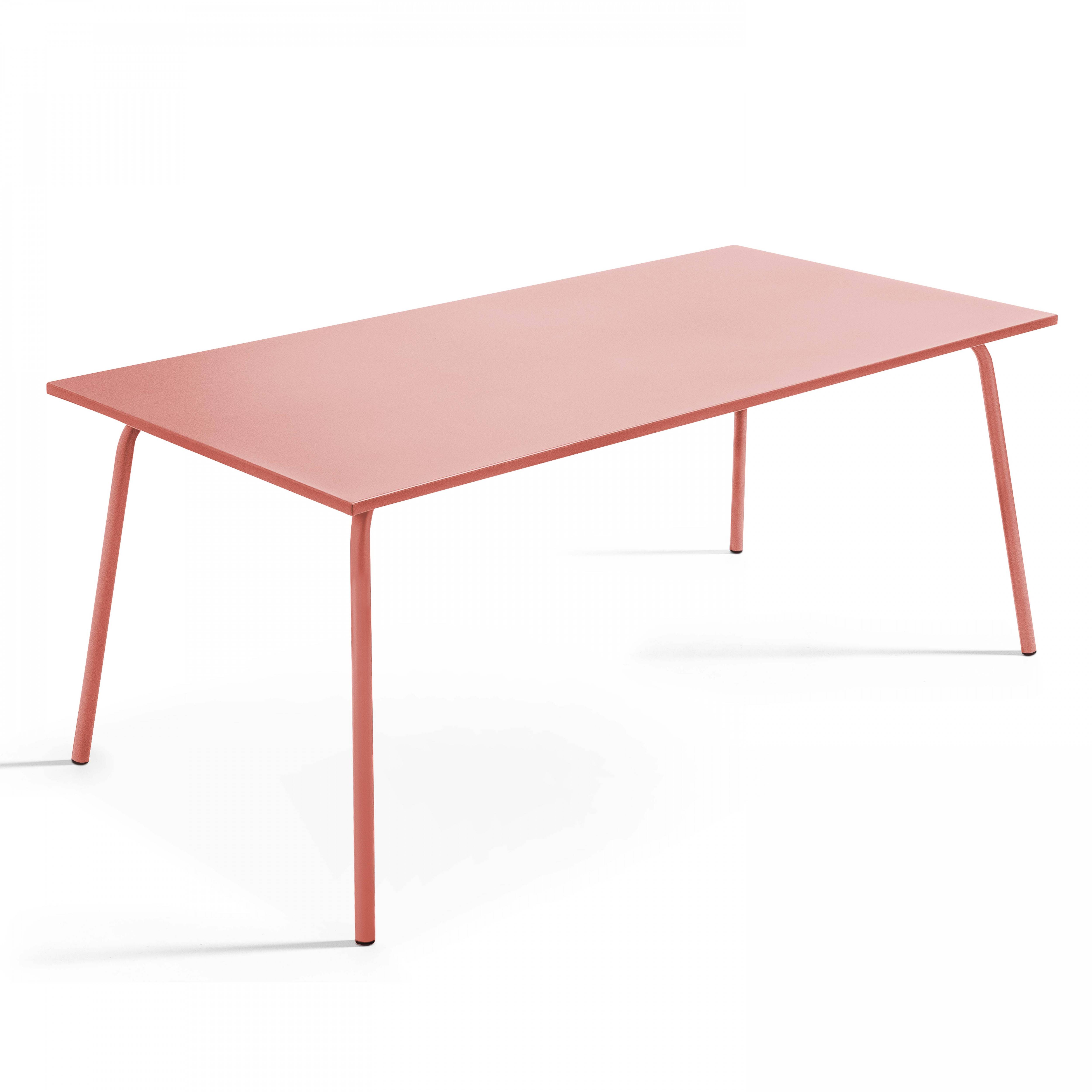 Oviala - Ensemble table de jardin et 6 fauteuils en métal argile Palavas - Oviala - Imagen 5