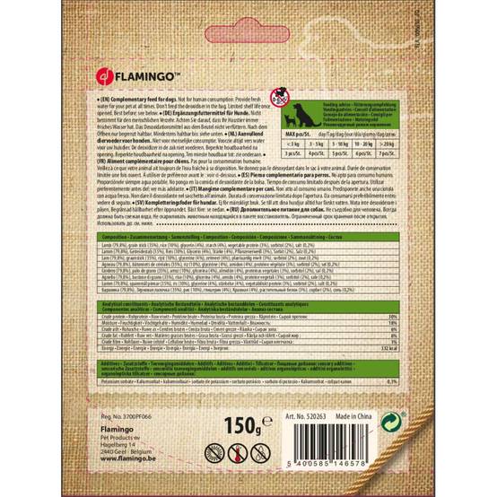 Friandise riz et agneau haltère Hapki BBQ pour chien 150 g sans gluten. - Image 3
