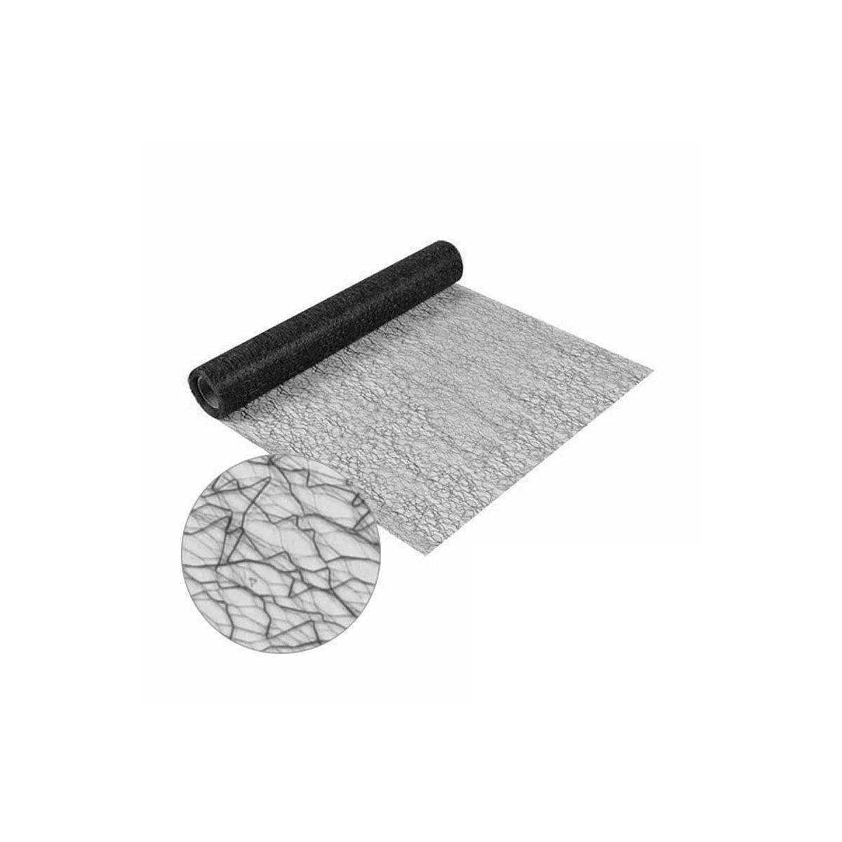 Paris Prix - Chemin de Table Jetable "Effet Maille" 30cmx5m Noir