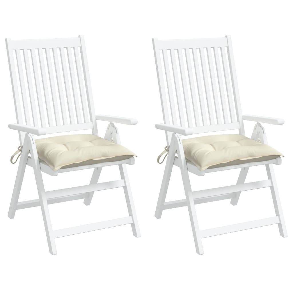 PANGIVO - Coussins de chaise tissu oxford blanc crème 40 x 40 x 7 cm - PANGIVO - Image 4
