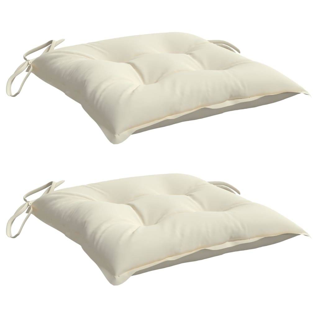 PANGIVO - Coussins de chaise tissu oxford blanc crème 40 x 40 x 7 cm - PANGIVO - Image 3