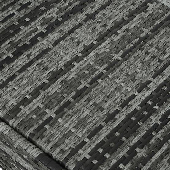 ComfortXL - Bain de soleil en résine tressée gris bleu 200 x 73 cm dossier 5 positions avec coussin et roulettes - Image 9