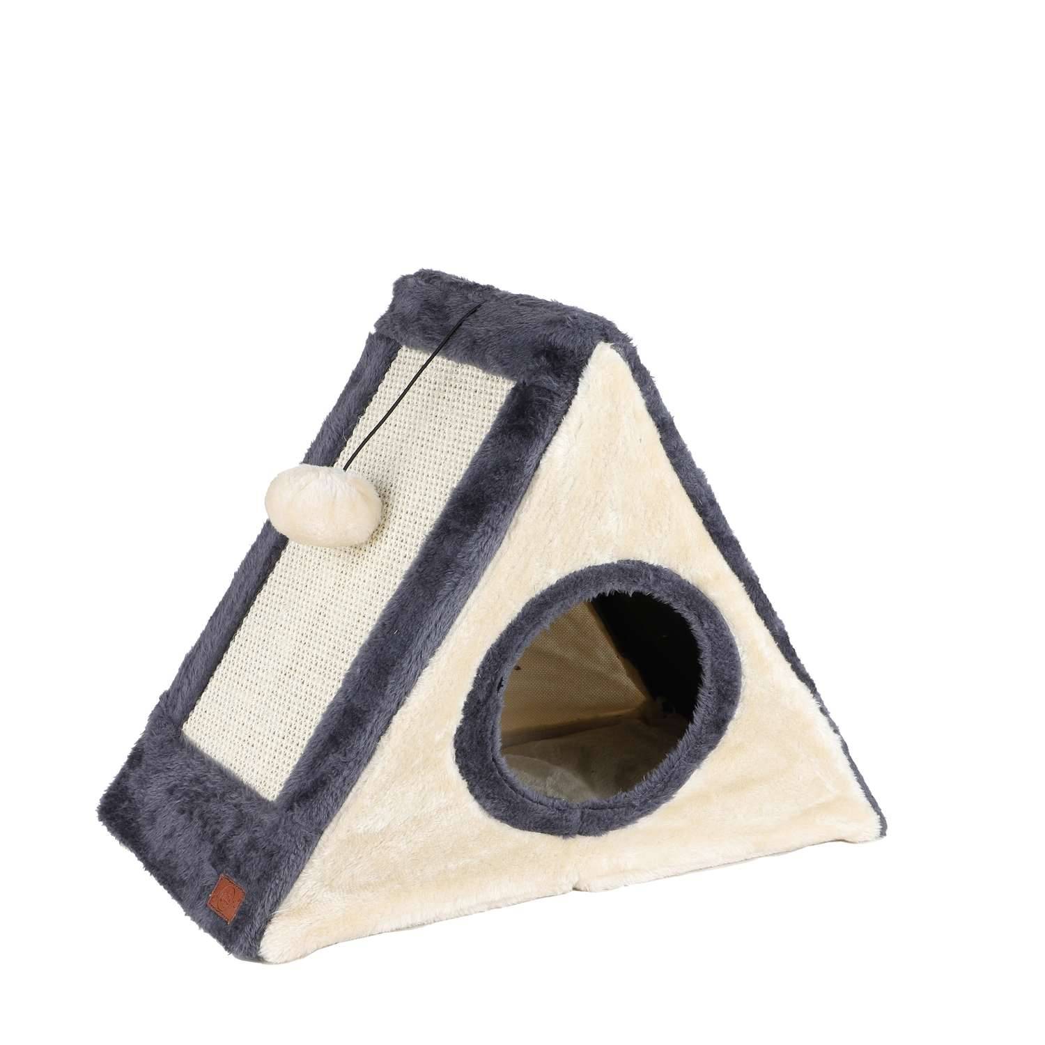 Sans Marque - Maison pour chat Léo avec griffoir - Gris anthracite - Toilinux - Imagen 1