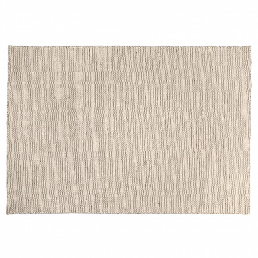 Macabane - QUENTIN - Tapis rect. 200x290cm laine tissée couleur blanc/marron chiné - Imagen 1