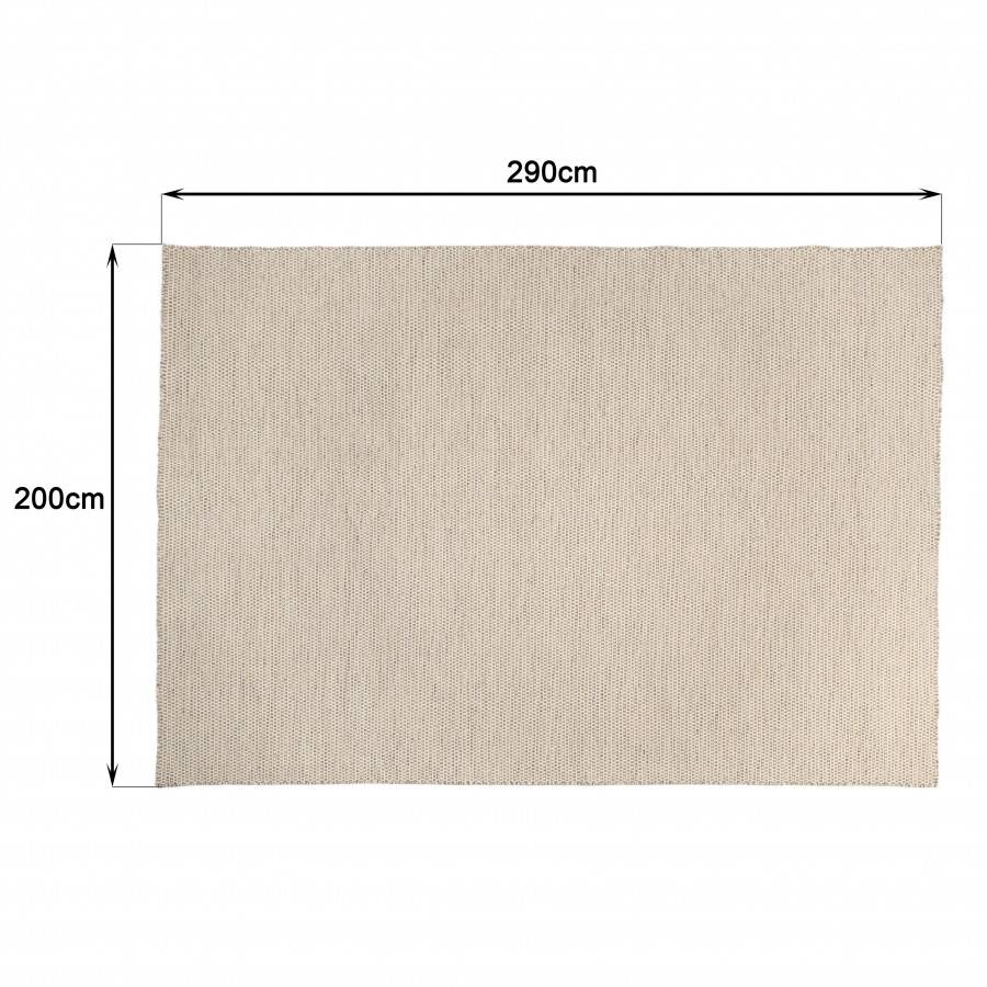 Macabane - QUENTIN - Tapis rect. 200x290cm laine tissée couleur blanc/marron chiné - Imagen 9
