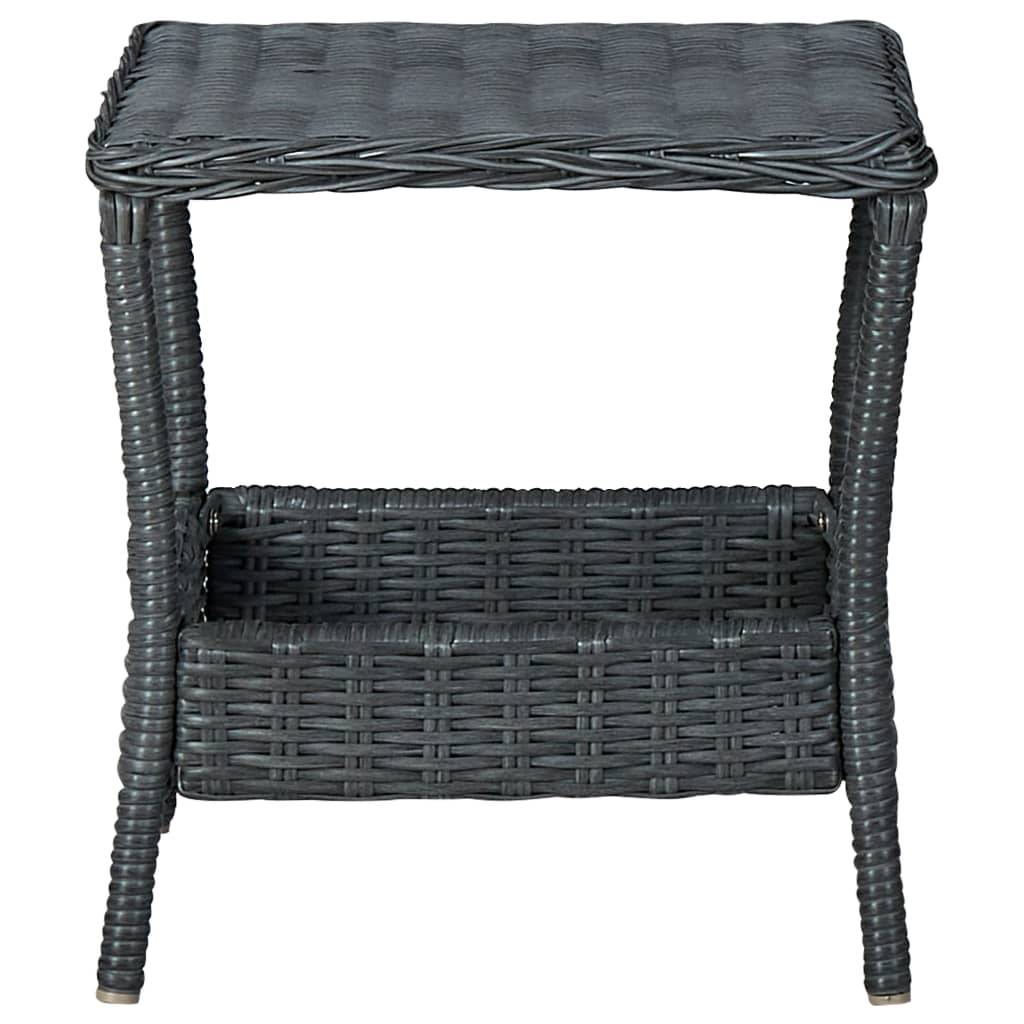 Helloshop26 - Salon de jardin meuble d'extérieur ensemble de mobilier 3 pièces avec coussins résine tressée gris foncé - Imagen 9