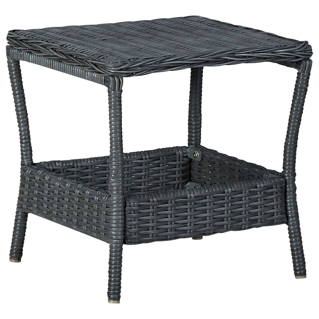 Helloshop26 - Salon de jardin meuble d'extérieur ensemble de mobilier 3 pièces avec coussins résine tressée gris foncé - Imagen 8