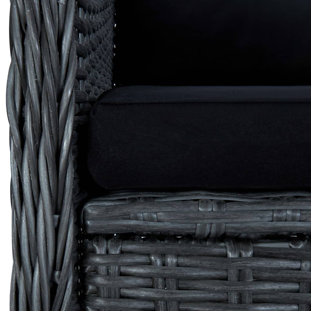 Helloshop26 - Salon de jardin meuble d'extérieur ensemble de mobilier 3 pièces avec coussins résine tressée gris foncé - Imagen 7