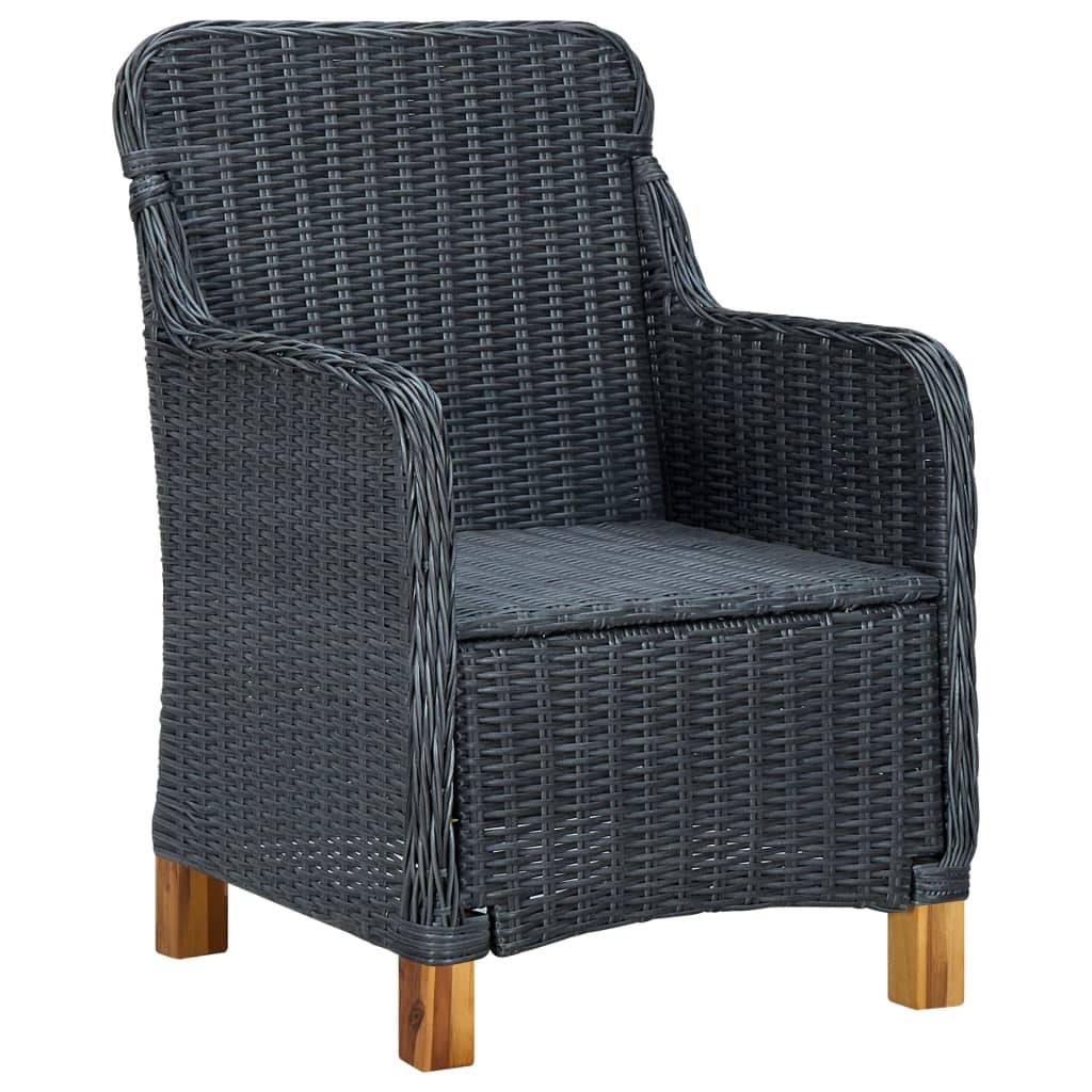 Helloshop26 - Salon de jardin meuble d'extérieur ensemble de mobilier 3 pièces avec coussins résine tressée gris foncé - Imagen 5